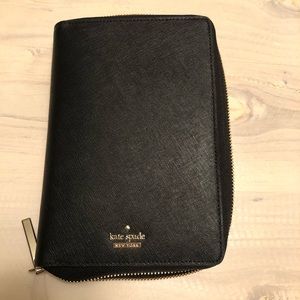 Kate Spade black leather planner/folio/wallet